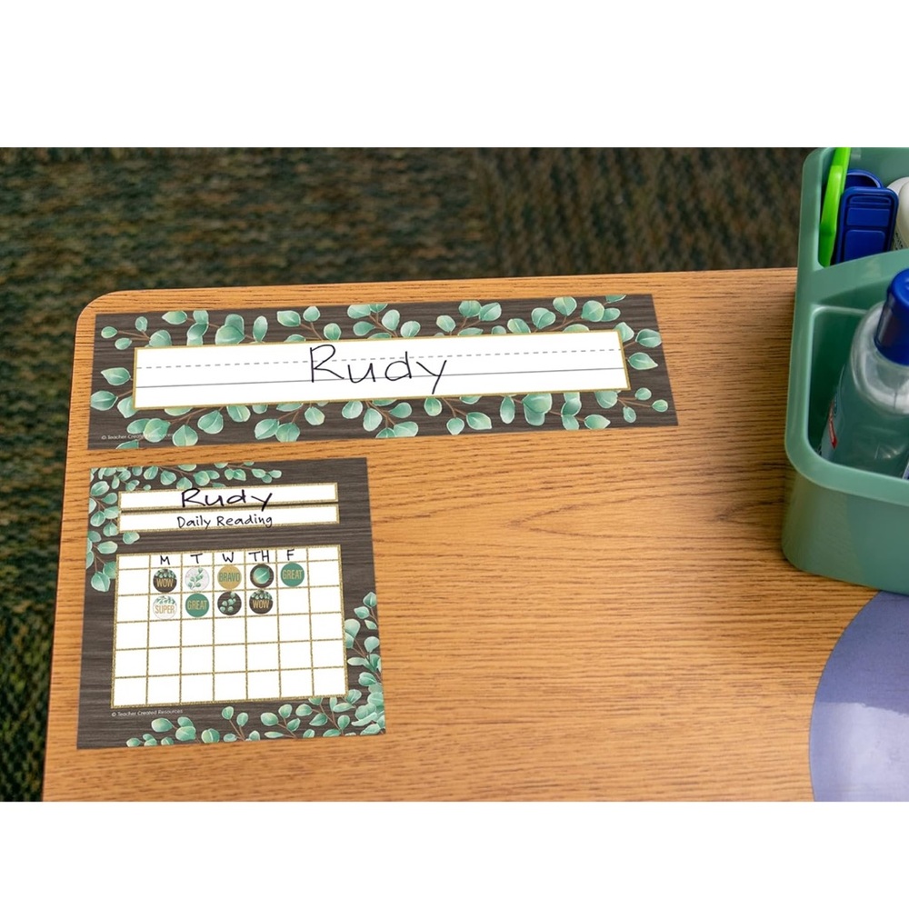 Leaf Pattern Name Student Desk - Picture 2 of 4